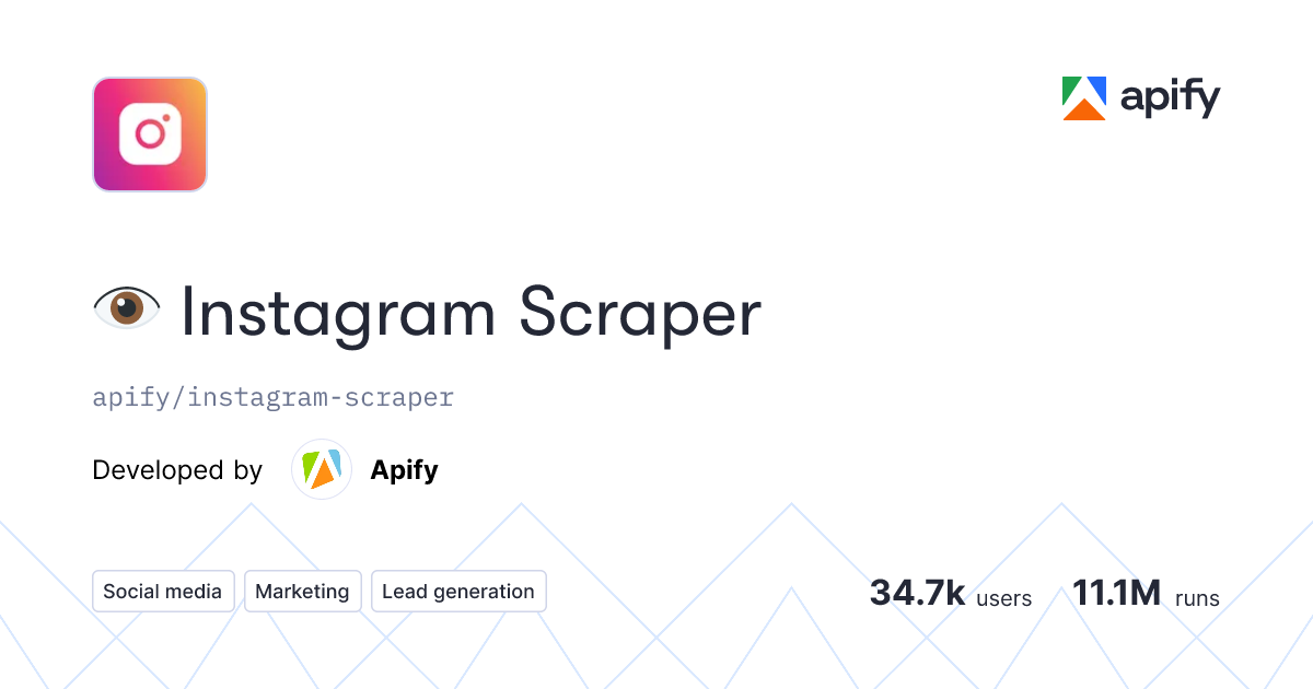 Instagram scraper hot sale